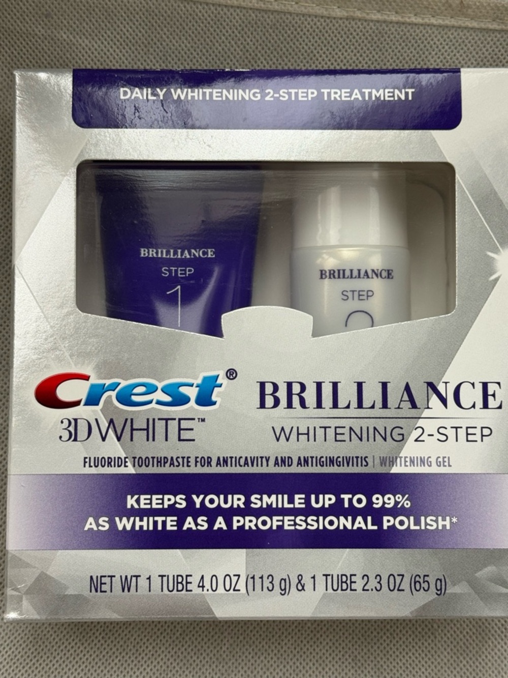 Crest Brilliance Whitening 2-Step Treatment — Purple & White
